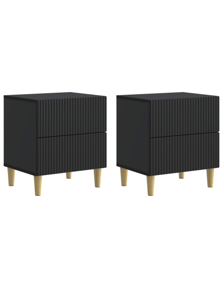 Armadio da Notte con cassetto 2 pcs Nero 43 x 34,5 x 48 cm