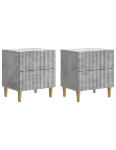 Armadio da Notte 2 pcs Grigio Cemento 43 x 34,5 x 48 cm