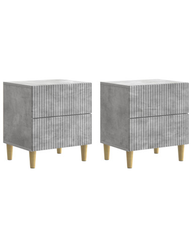 Armadio da Notte 2 pcs Grigio Cemento 43 x 34,5 x 48 cm