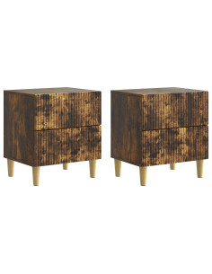 Armadio da Notte 2 pcs Rovere Fumo 43 x 34,5 x 48 cm