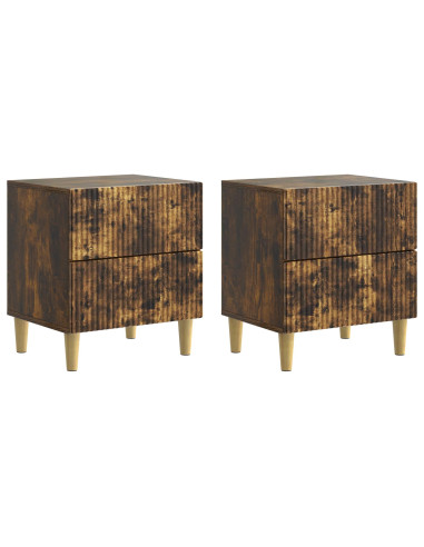 Armadio da Notte 2 pcs Rovere Fumo 43 x 34,5 x 48 cm