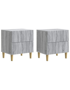 Armadio da Notte 2 pcs Grigio Sonoma 43 x 34,5 x 48 cm