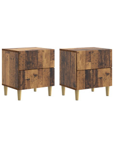 Armadio da Notte 2 pcs Legno antico 43 x 34,5 x 48 cm