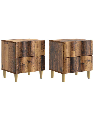 Armadio da Notte 2 pcs Legno antico 43 x 34,5 x 48 cm