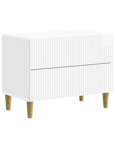 Armadio da Notte con cassetto Bianco Lucido 62 x 34,5 x 48 cm