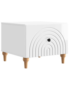 Tavolino da salotto con cassetto Bianco Lucido 49 x 50 x 40 cm