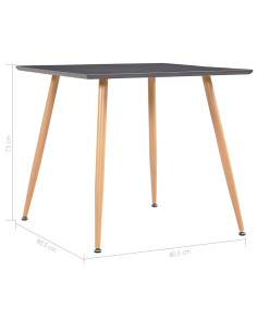 Tavolo da Pranzo Grigio e Rovere 80,5x80,5x73 cm in MDF