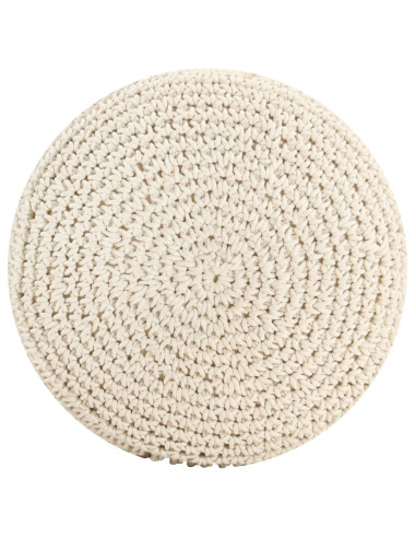 Pouf Lavorato a Mano in Macramé 45x30 cm in Cotone