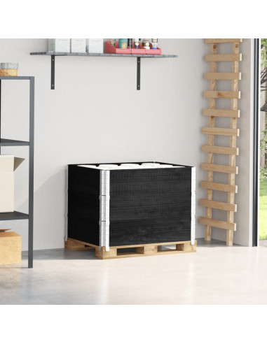 Paretali per Pallet 3 pz Neri 80x60cm in Legno Massello di Pino