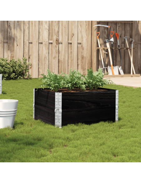 Fioriera da Giardino Nera 80x60 cm in Legno Massello di Pino