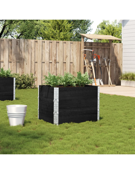 Fioriera da Giardino Nera 80x60 cm in Legno Massello di Pino