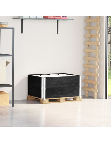 Paretali per Pallet 2 pz Neri 80x60cm in Legno Massello di Pino