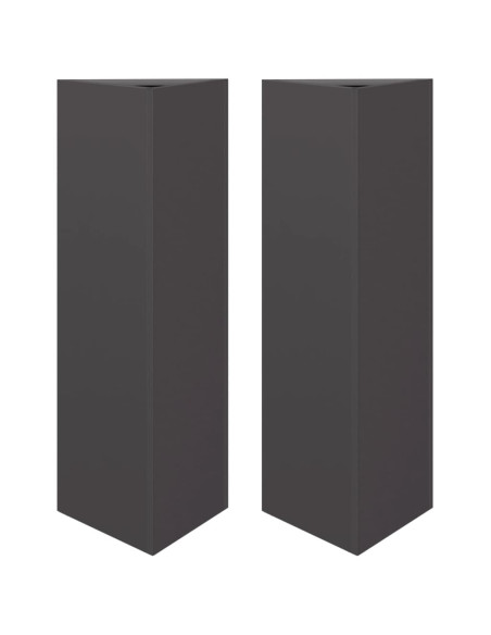 Fioriere da Giardino 2 pz Nere Triangolari 30x26x75 cm Acciaio