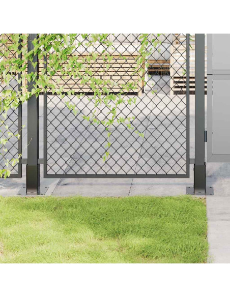 Basi per Pali Quadrati 12 pz 61x61mm Acciaio Verniciato Polvere