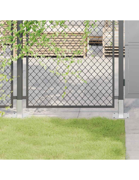 Basi per Pali Quadrate 12 pz Argento 51x51 mm Acciaio Zincato