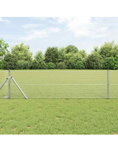 Palo della recinzione Argento 25 x 0,5 m (rete 16 x 16 mm)