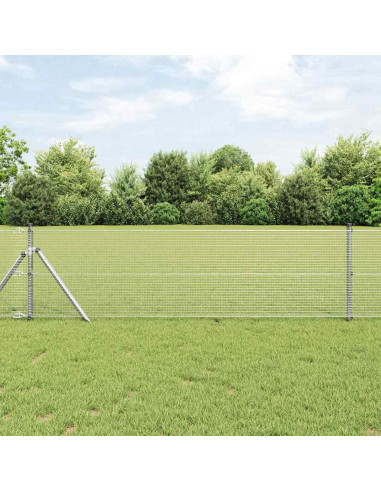 Palo della recinzione Argento 25 x 0,5 m (rete 16 x 16 mm)