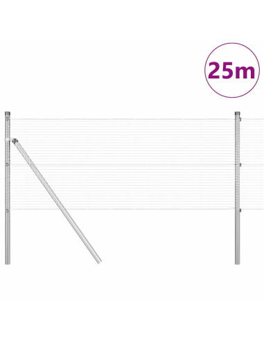 Palo della recinzione Argento 25 x 0,5 m (rete 16 x 16 mm)