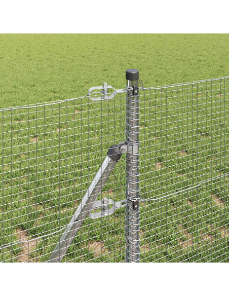 Palo della recinzione Argento 25 x 0,5 m (rete 16 x 16 mm)