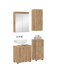 Set di mobili per il bagno con porta TULUM Rovere artigianale 2