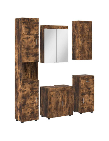 Set di mobili per il bagno TULUM Rovere fumé Legno multistrato