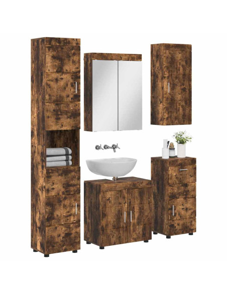 Set di mobili per il bagno TULUM Rovere fumé Legno multistrato