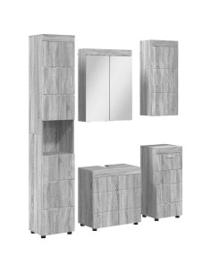 Set di mobili per il bagno con cassetto TULUM Grigio Sonoma 2