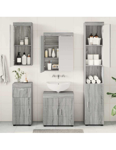 Set di mobili per il bagno con cassetto TULUM Grigio Sonoma
