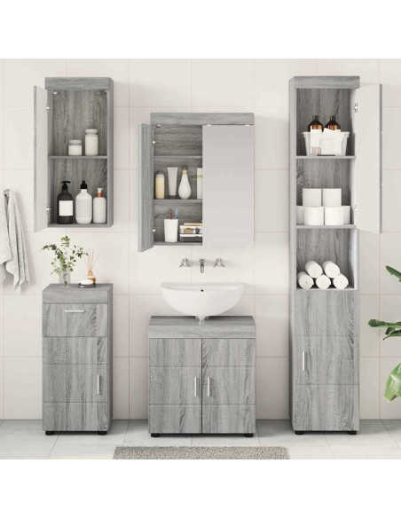 Set di mobili per il bagno con cassetto TULUM Grigio Sonoma