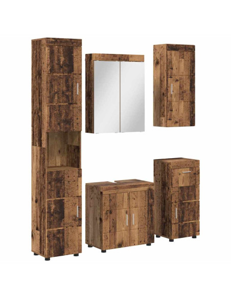 Set di mobili per il bagno con cassetto TULUM Legno vecchio