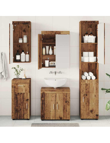 Set di mobili per il bagno con cassetto TULUM Legno vecchio
