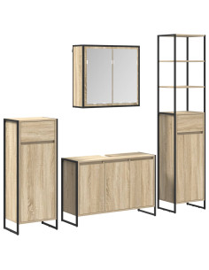 Set di mobili per il bagno Rovere Sonoma Legno multistrato 2