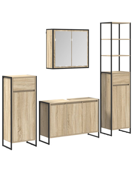 Set di mobili per il bagno Rovere Sonoma Legno multistrato