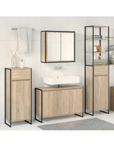 Set di mobili per il bagno Rovere Sonoma Legno multistrato