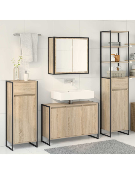 Set di mobili per il bagno Rovere Sonoma Legno multistrato