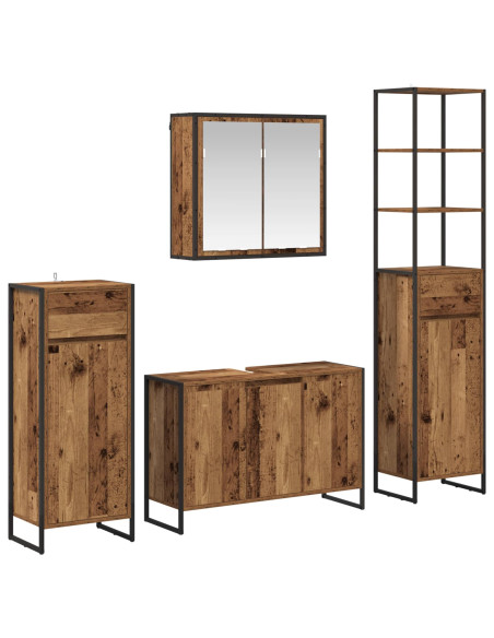 Set di mobili per il bagno Legno vecchio Legno multistrato