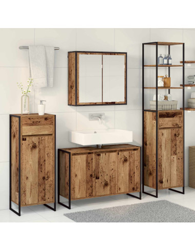 Set di mobili per il bagno Legno vecchio Legno multistrato