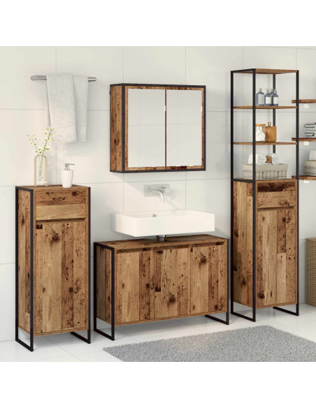 Set di mobili per il bagno Legno vecchio Legno multistrato