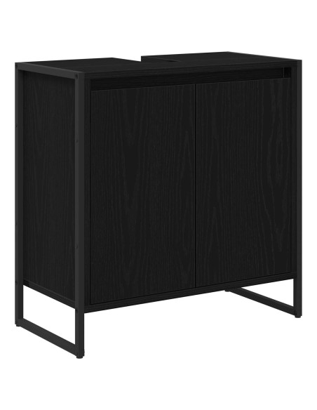 Set di mobili per il bagno Rovere Nero Legno multistrato