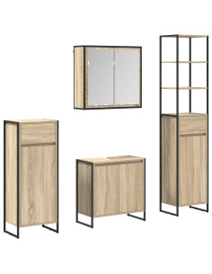 Set di mobili per il bagno Rovere Sonoma Legno multistrato 2