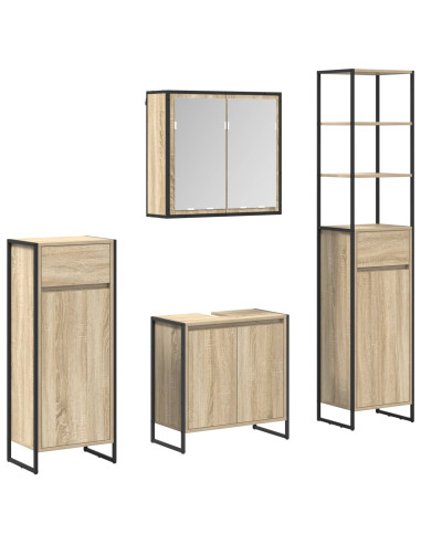 Set di mobili per il bagno Rovere Sonoma Legno multistrato