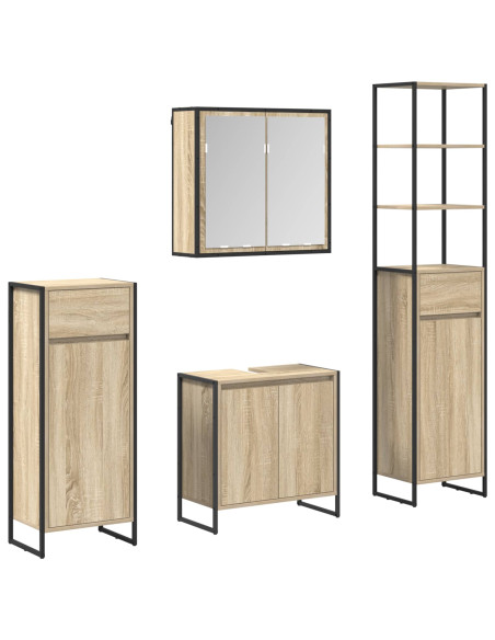Set di mobili per il bagno Rovere Sonoma Legno multistrato