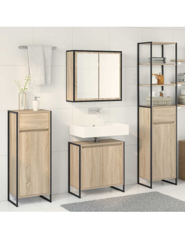 Set di mobili per il bagno Rovere Sonoma Legno multistrato