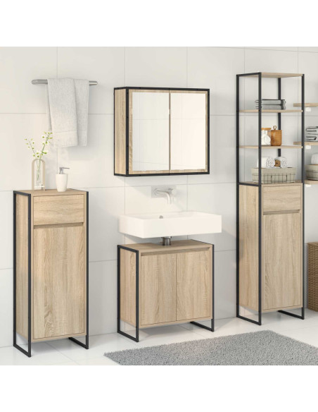 Set di mobili per il bagno Rovere Sonoma Legno multistrato