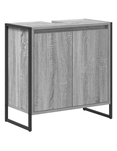 Set di mobili per il bagno Grigio Sonoma Legno multistrato