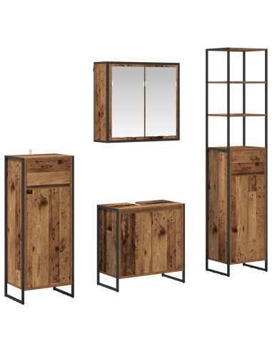Set di mobili per il bagno Legno vecchio Legno multistrato