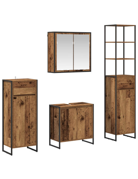 Set di mobili per il bagno Legno vecchio Legno multistrato