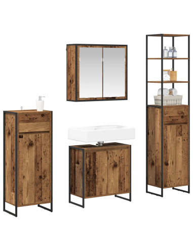 Set di mobili per il bagno Legno vecchio Legno multistrato