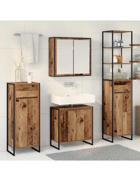 Set di mobili per il bagno Legno vecchio Legno multistrato