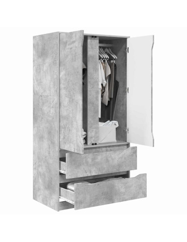 Mobile da Bagno con cassetto Grigio cemento 79,5 x 49 x 156 cm